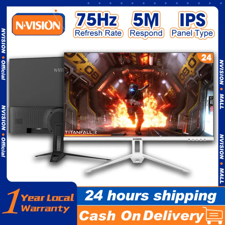 Nvision 24 Inch IPS Monitor 75Hz Full HD Frameless Gaming Computer PC