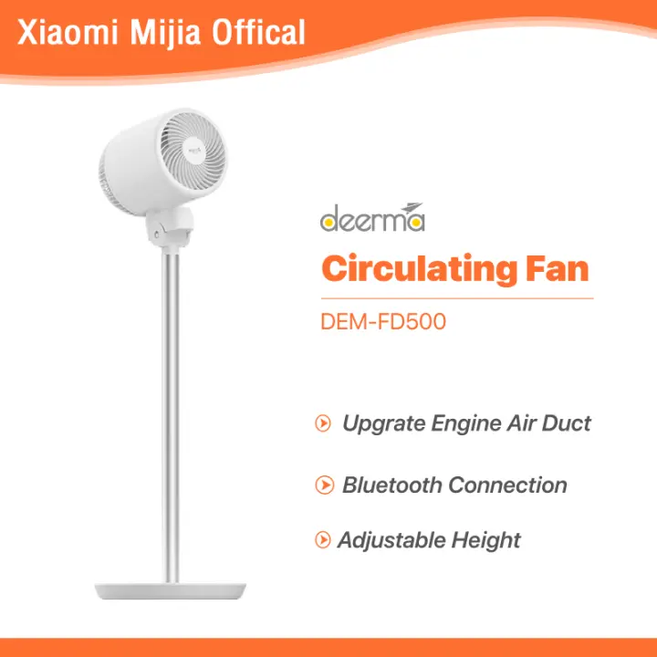 Deerma FD500 Air Circulation Fan Timing Standing Floor Fan DC Pedestal