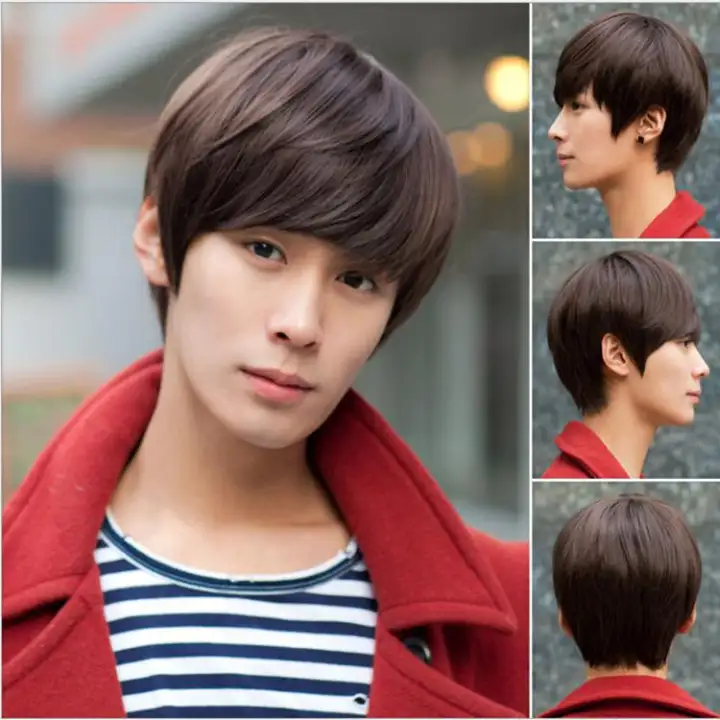 Men's wig Korean short hair fashion cos fluffy wig set popular on Taobao