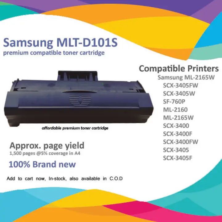 Compatible Toner Cartridge For Samsung Ml 2165w Scx 3405fw Scx 3405w Sf 760p Ml 2160ml 2165w Scx 3400 Scx 3400f Scx 3400fw Scx 3405 Scx 3405f Samsung 101 Lazada Ph