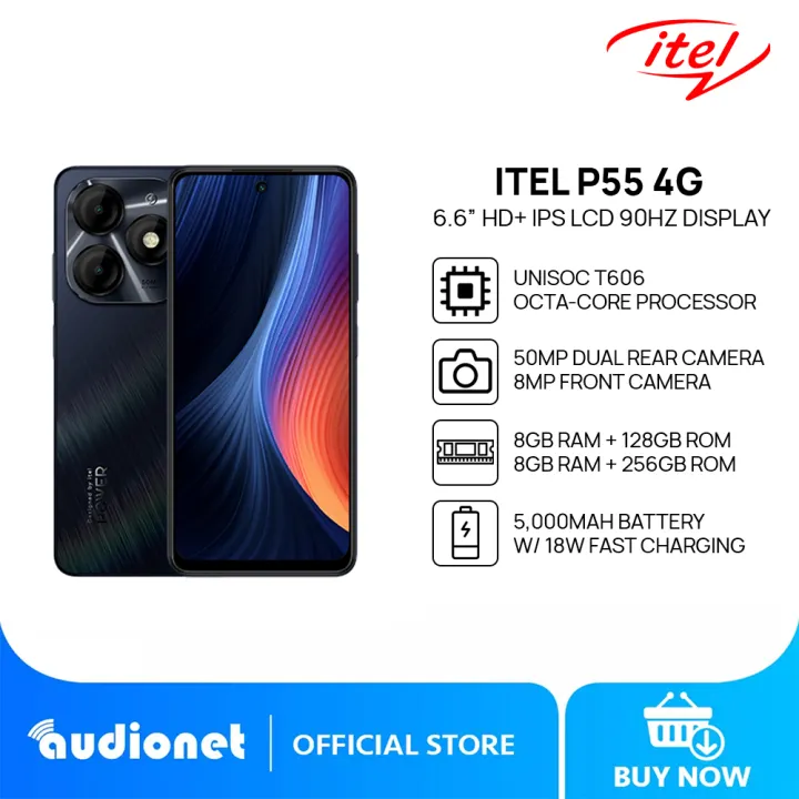 Itel P55 4G Smartphone | 8GB+128GB/256GB | Unisoc T606 | 6.6” HD+ IPS LCD Display | 50MP Dual AI Camera | 5000mAh Battery w/ 18W Fast Charging | Itel OS 13