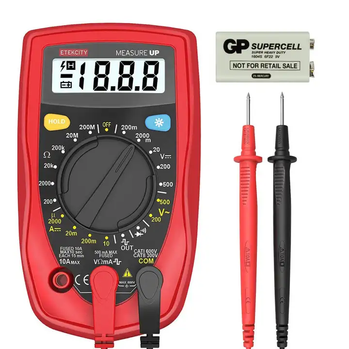 Etekcity MSR-R500 Digital Multimeter, Amp Volt Ohm Voltage Tester Meter  with Diode and Continuity Test, Dual Fused for Anti-Burn Red | Lazada PH