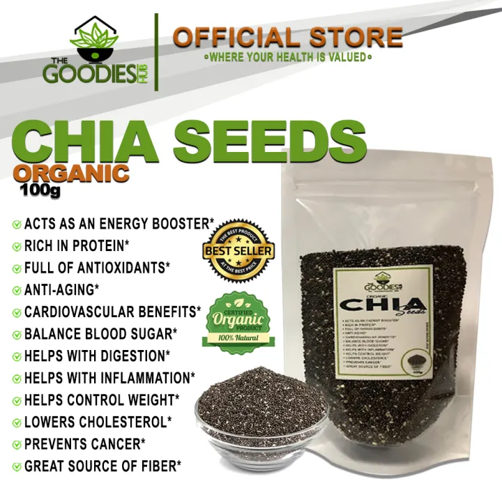 100g Authentic CHIA SEEDS Organic CHIA SEEDS Vegan Chia Seeds KETO
