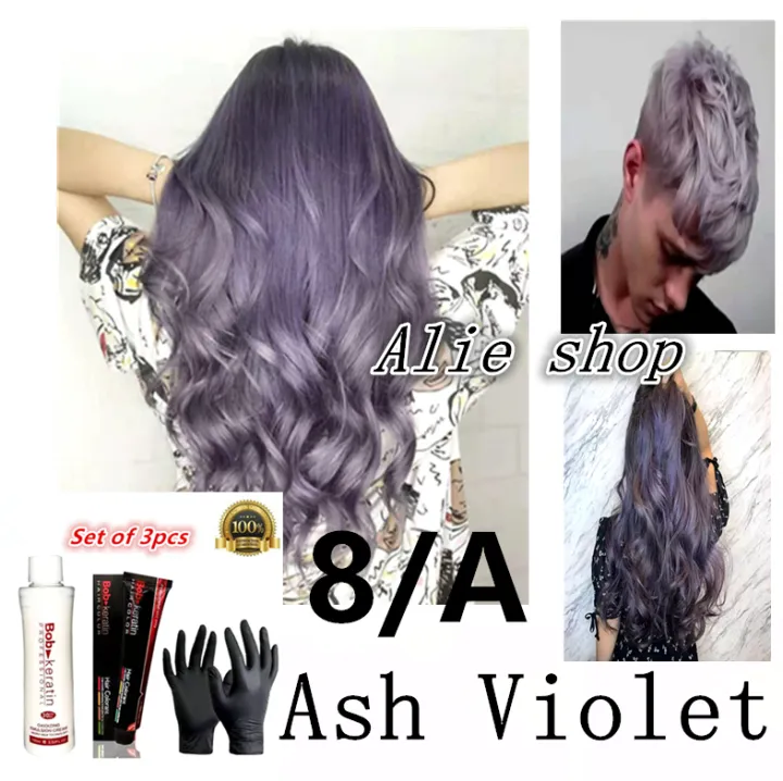 Beauty Ash Violet Hair Color With Oxidant 8 A Bob Permanent Hair Color Lazada Ph