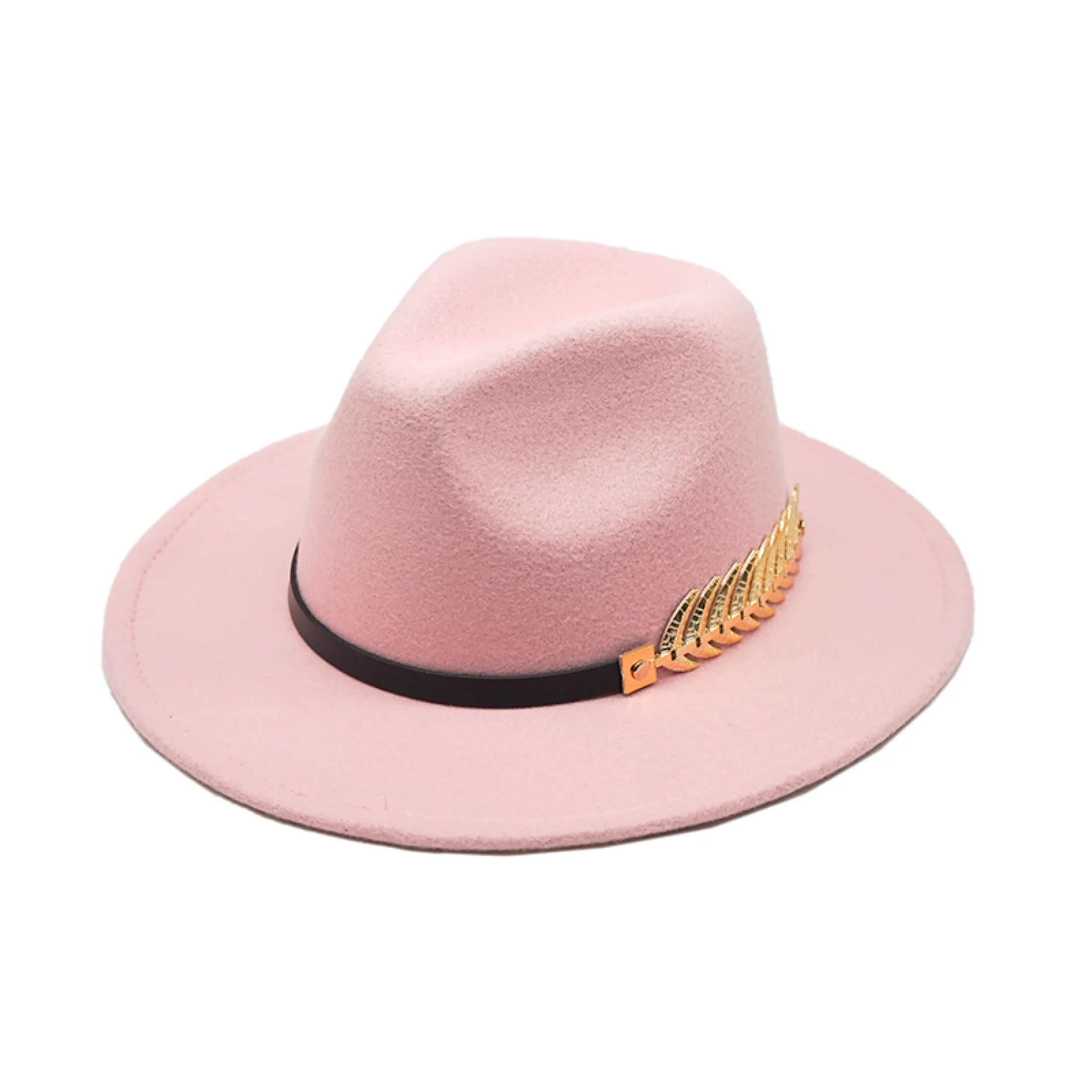 LL Womens Fedora Hats with Belt Women Vintage Trilby Caps Wool Fedora Warm Jazz Hat Chapeau Femme Feutre 