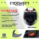 Mookem Helmet - Viator - Red Shark - Full Face - Dual Visor. 