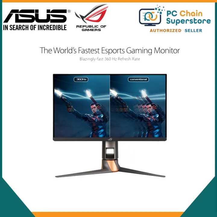 ASUS ROG SWIFT 360Hz PG259QN eSports NVIDIA G-SYNC Gaming Monitor – 24.5 inch FHD (1920 x 1080), 360 Hz, Fast IPS, 1 ms (GTG), HDR, NVIDIA ULMB Gaming Monitor