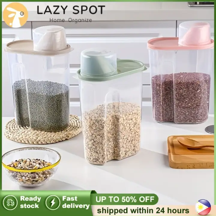 LAZY SPOT Grain Rice Container Dried Food Cereal Flour Storage ...