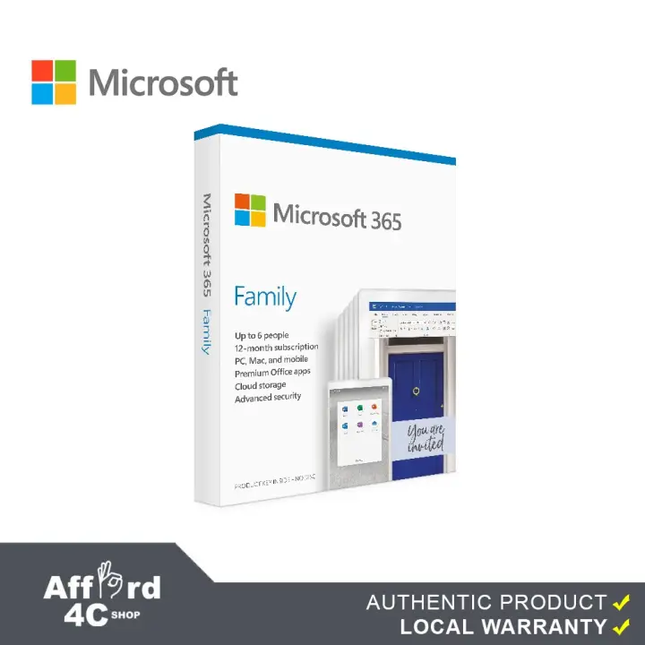 Microsoft 365 Family Mac Win English Subscription Apac Em 1 License Medialess Emerging Market 1 Year P6 Lazada Ph