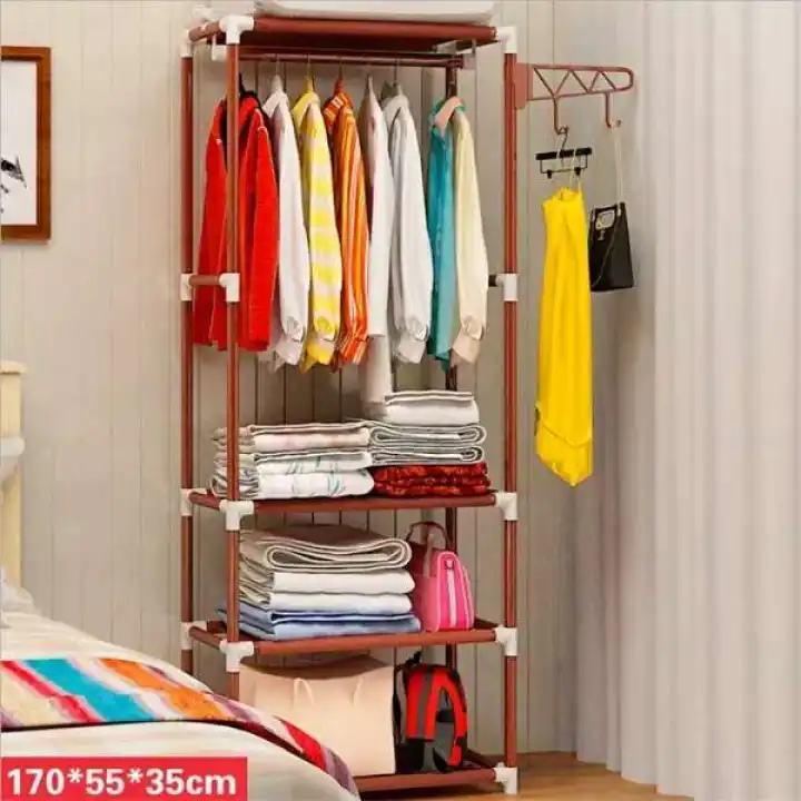 Canvas Hanging Clothes Foldable Simple Cloth Cabinet Small Wardrobe College Students Zipper Reinforcement Plastic Girls Wardrobe Compartment Lazada Ph