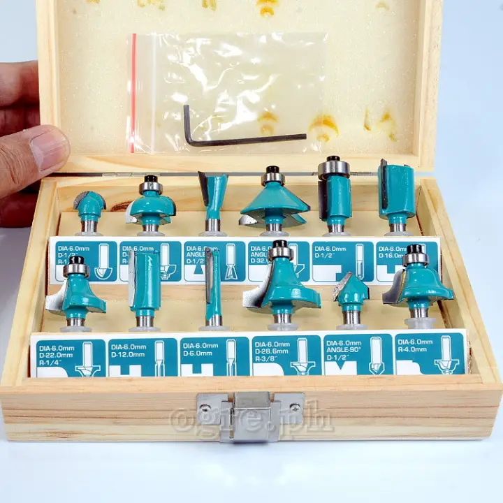 Total TACSR0121 12 pcs Router Bits Set