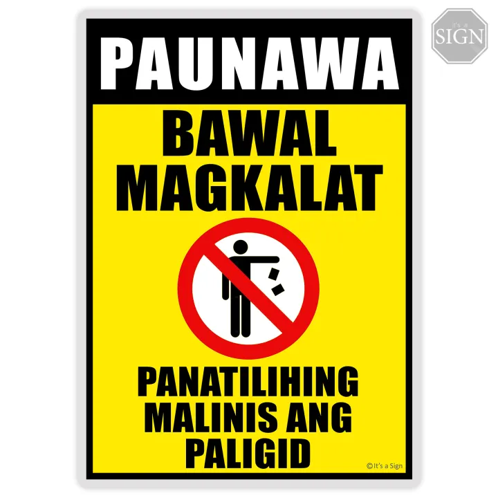 Bawal Magkalat - Laminated Signage - A4 / A3 Size