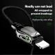 3A fast charge data cable black mamba snake head creative design snake head luminous data cable zinc alloy snake head durable data cable suitable for Micro USB mobile phones. 