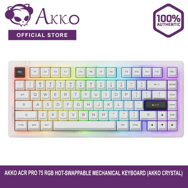 AKKO ACR Pro 75 RGB Hot-Swappable Mechanical Keyboard (Akko Crystal)