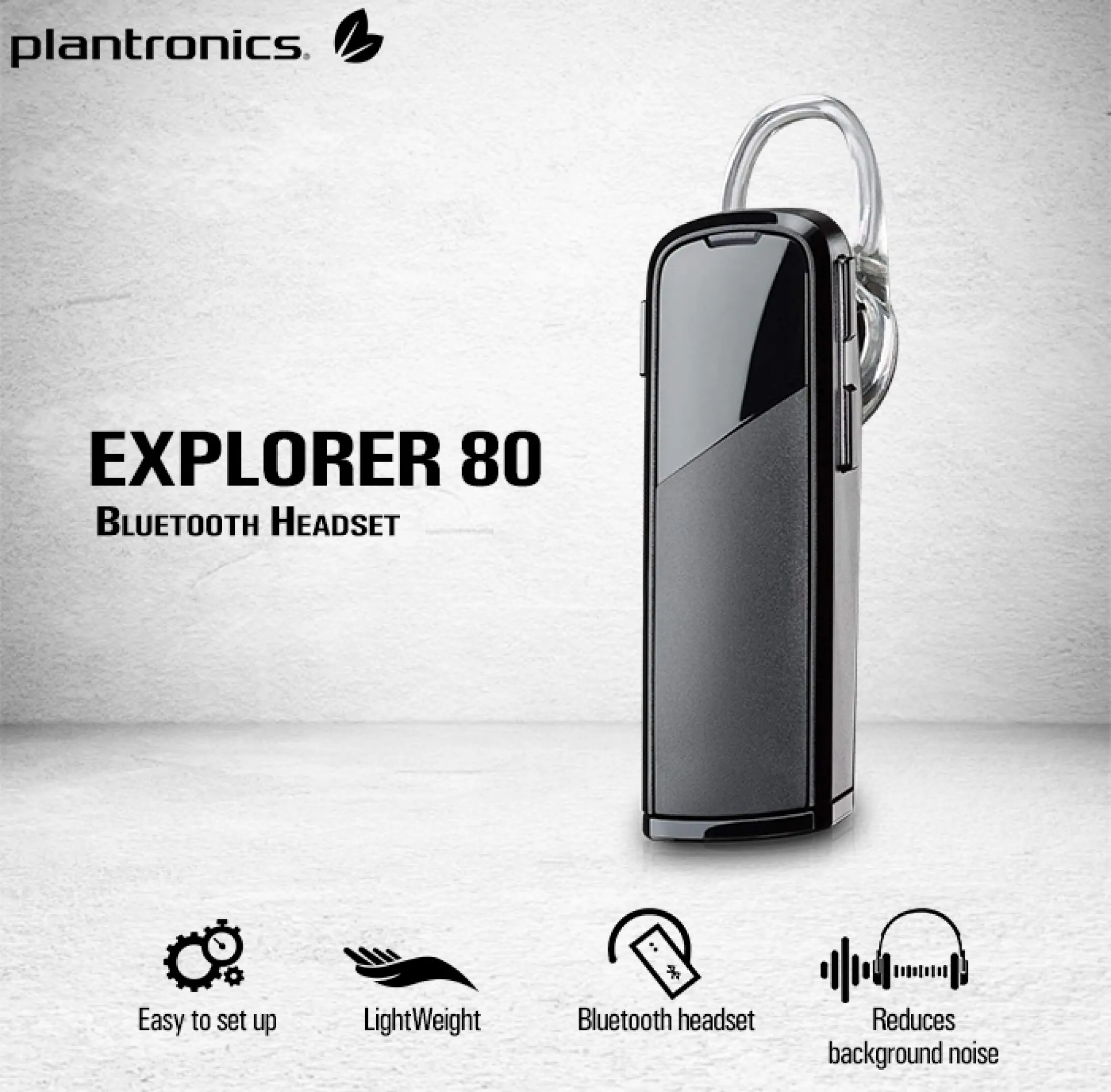 Plantronics 80 Bluetooth Headset for calls, music and online, long 11 hour talk time | Lazada PH