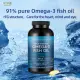 Viva Naturals EPA DHA Omega 3 Supplement, Triple-Strength Wild Caught Fish Oil Pills, Supports Heart and Brain Health, 2000 mg Omega 3 Fatty Acids per Serving, 180 Softgels. 