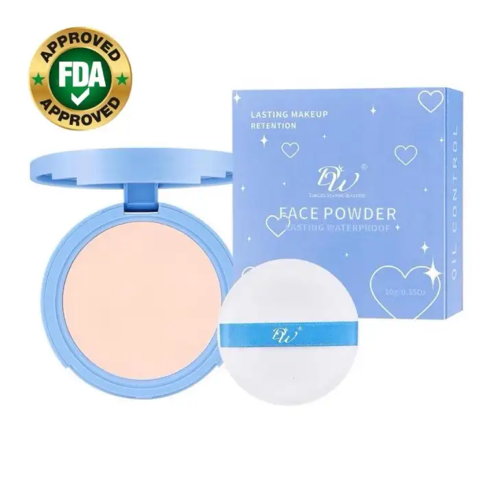 DW Face Pressed Powder Long Lasting Waterproof Oil Control Matte Flawless 10g FDA APPROVED