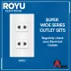Royu Super Wide Series Universal Outlet Sets - WS113 WS115 WS913 WS901 2 Gang Universal Outlet Set 3 Gang Universal Outlet Set 1 Gang Aircon Outlet Set Duplex Universal Outlet with Ground & Shutter. 