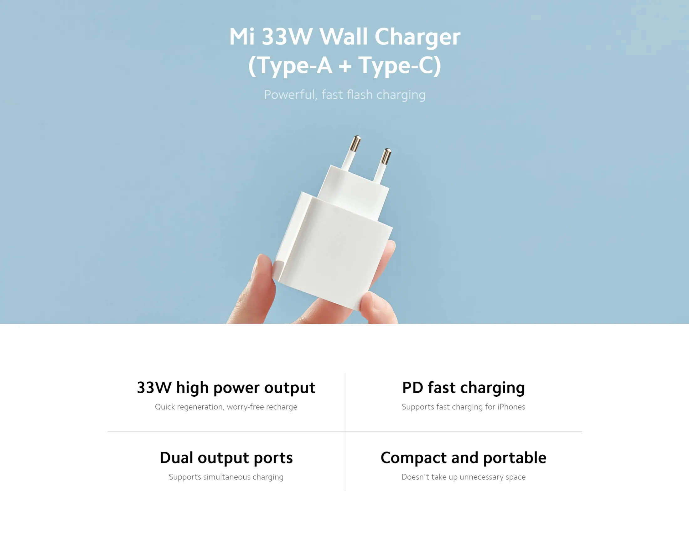 Chargeur Xiaomi Mi 33W WALL