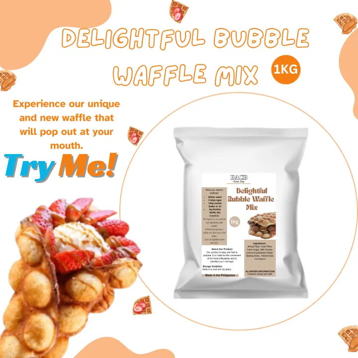 Premium DELIGHTFUL Bubble Waffle Mix 1 Kilo Hongkong Inspired