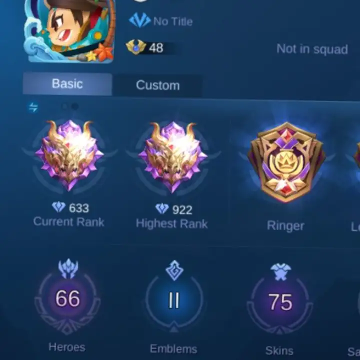 Ml Account Mythical Glory 75 Skins Lazada Ph