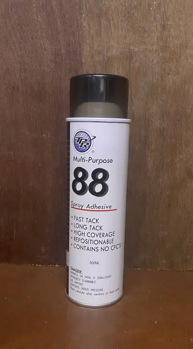 Spray adhesive for artists, picture framers, printers, sign/display, multi-purpose adhesive, provides temporary or permanent bonds on light weight materials. Sprayway, U.S.A.