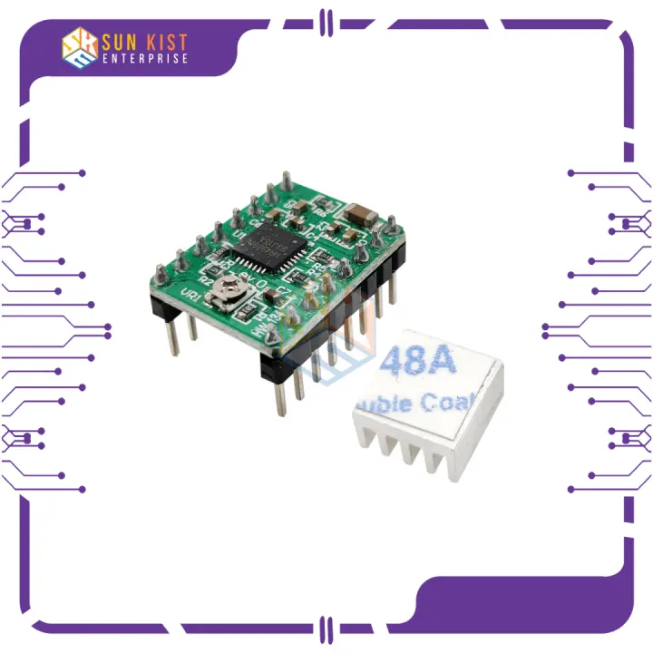 Green A4988 StepStick Stepper Motor Driver Module+Heat Sink 3D Printer Repra 3D Printer Parts Steps