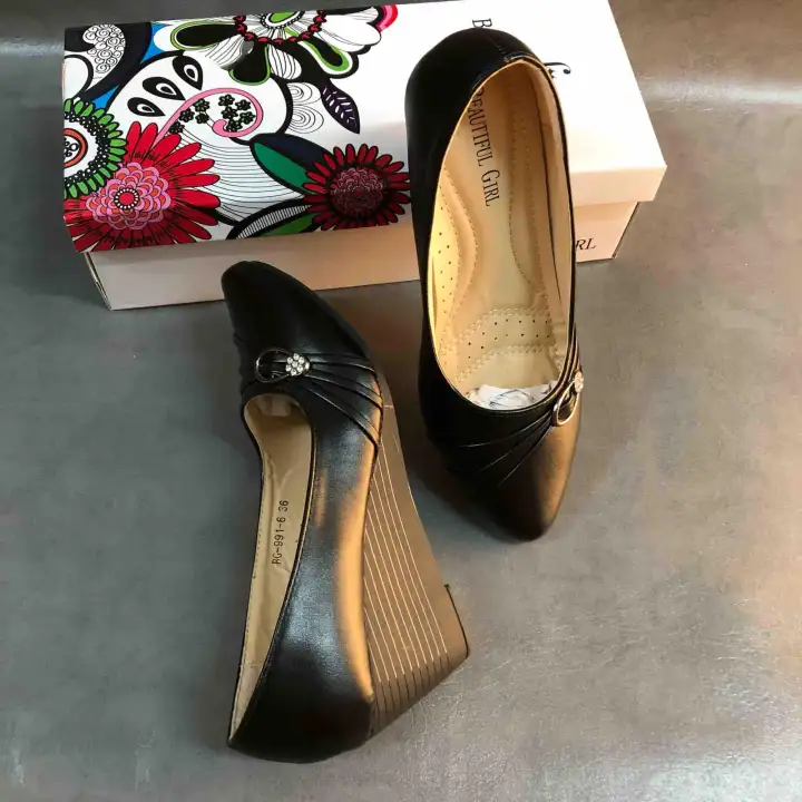 Black Shoes Office Shoes School Shoes Beautiful Girl Ri Esling 991 6size 35 40 2 2inch High Heels Lazada Ph