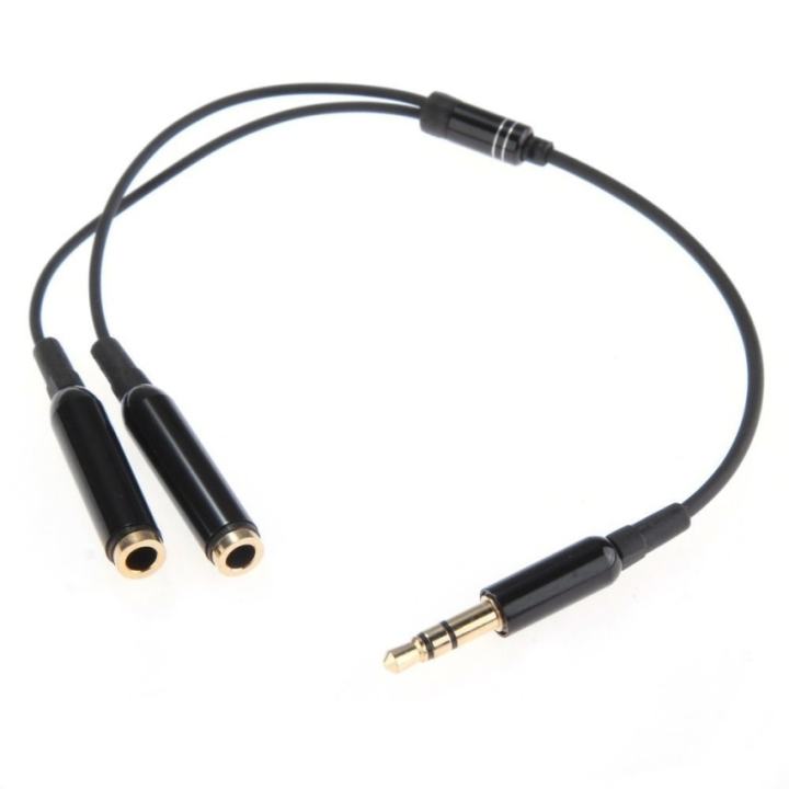 3 5mm Plug Headphone Mic Audio Splitter Cable Black Lazada Ph