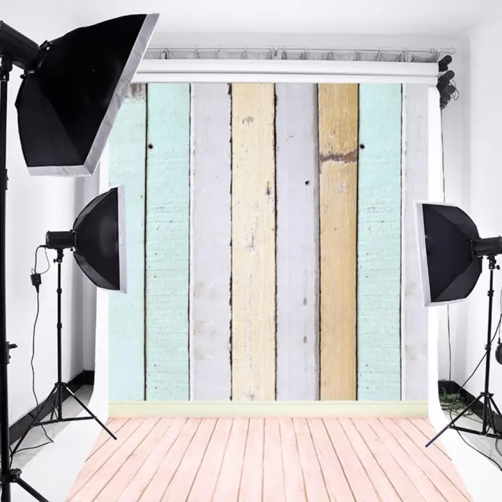 5x10ft Vinyl Colorful Wooden Planks, Small Vinyl Floor Backdrops