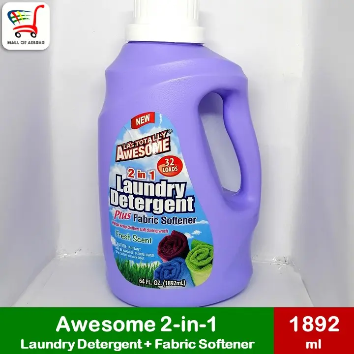 [Made in USA] L.A.’s Totally Awesome Laundry Detergent Plus Fabric Detergent – Fresh Scent 2-in-1 (1