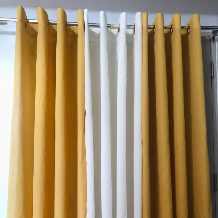 Matte Gold And Cream Set Ring Curtain, Cream And Gold Curtains