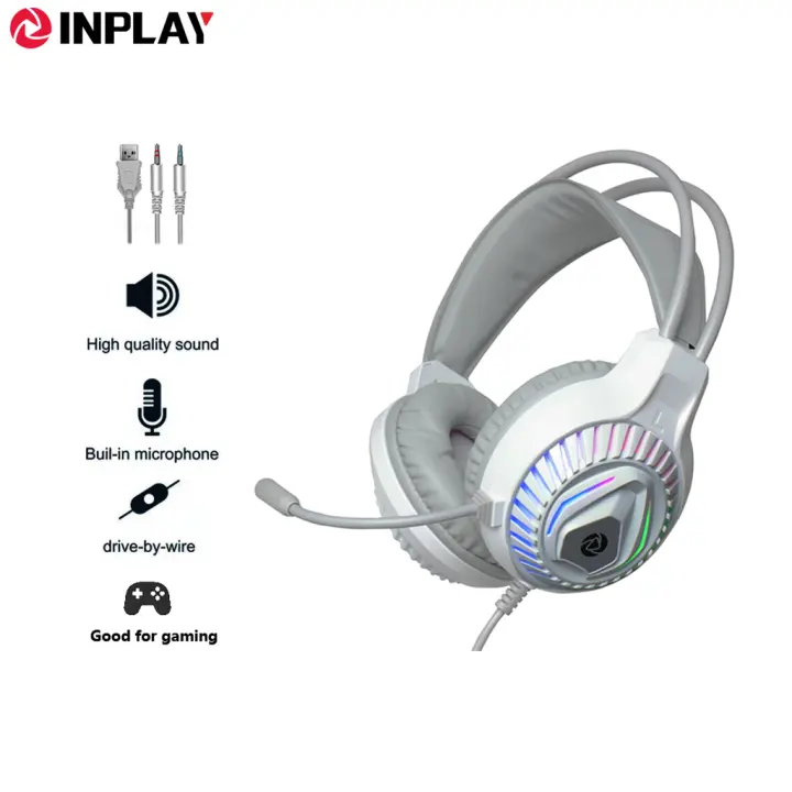 Inplay H20 Wired Gaming Headset RGB Light Headphones With Mic For PC /Laptop/ PSP