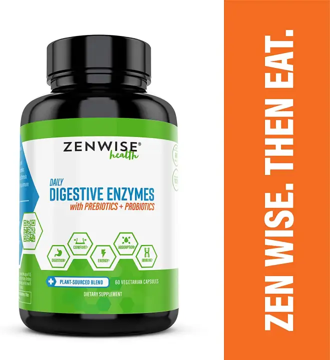 Digestive Enzymes Plus Prebiotics & Probiotics - Natural Support for Better Digestion & Lactose Absorption - for Bloating & Constipation + Gas Relief & Leaky Gut