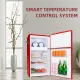 KONKA 3.2 cu ft, 95L Double Door Mini Fridge with Freezer for Bedroom Office or Dorm with Adjustable Remove Glass Shelves Compact No Frost Direct Cool Refrigerator Red. 