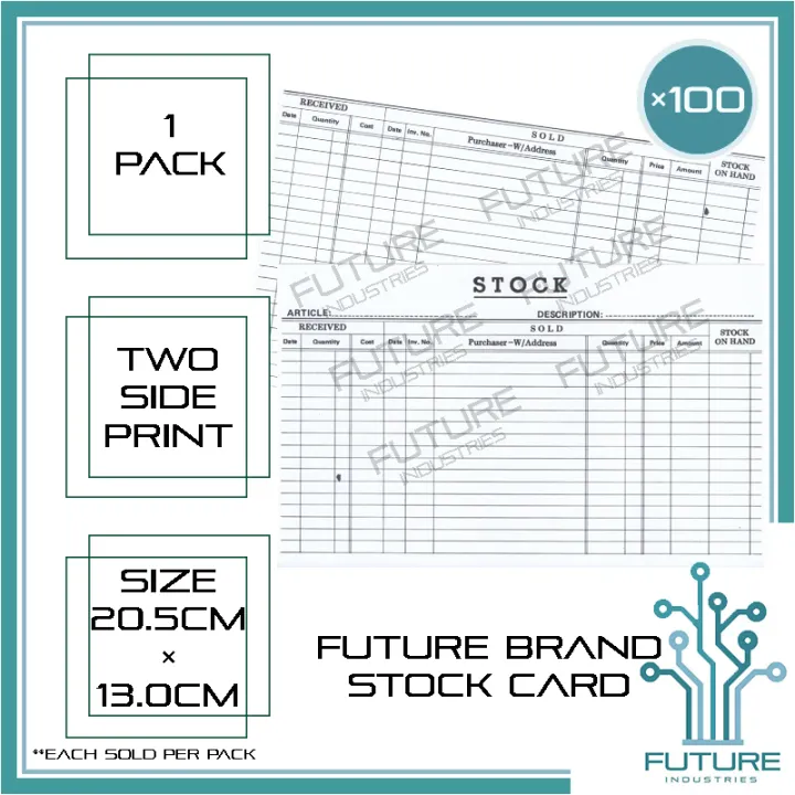Stock Card (100) Per Pack 5 Inches x 8 Inches Inventory Stock Card ...