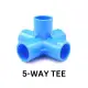 PVC Blue Fittings 3 way Tee , 4 way Tee, 5 way tee 20mm 25mm 32mm 1/2 3/4 1 NathanTools. 