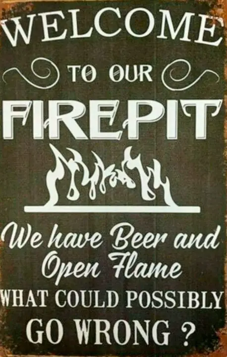 Fire Pit Sign Retro Metal Tin Signs, Funny Fire Pit Signs