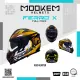 Mookem Helmet Z005 - Gold Blaster - Ferro X - Face Dual Visor Helmet. 