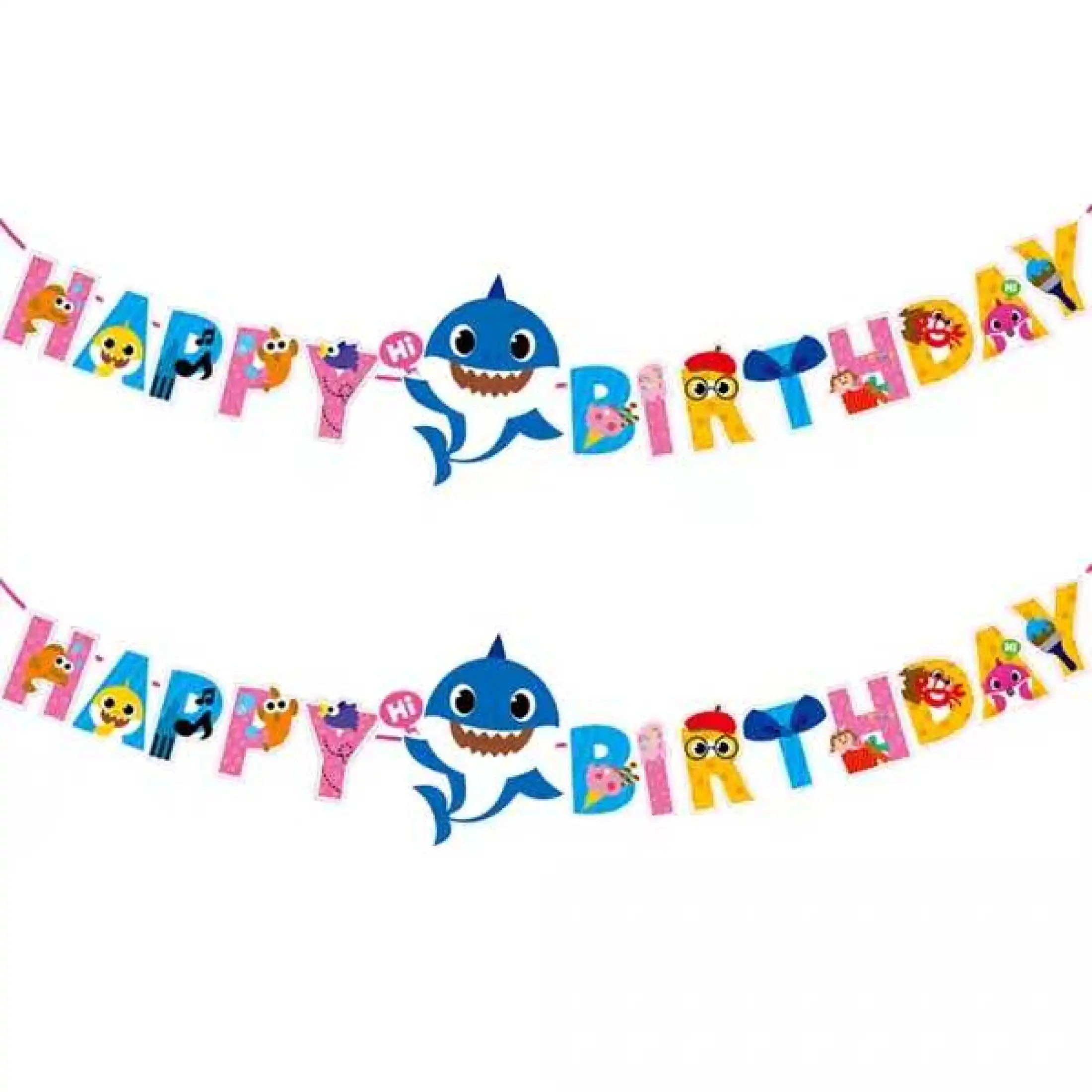 Happy Crafts Baby Shark Themed Birthday Letter Pull Banner Children S Birthday Lazada Ph