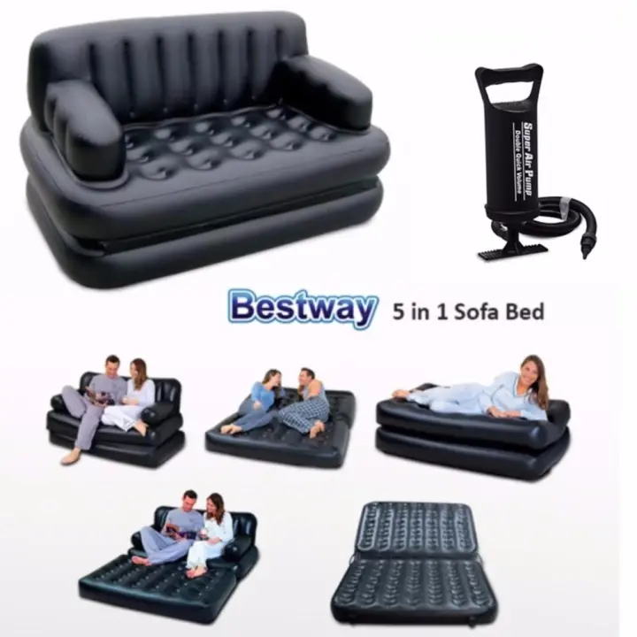 Inflatable Sofa Air Bed Couch, 5 In 1 Inflatable Sofa Air Bed Couch