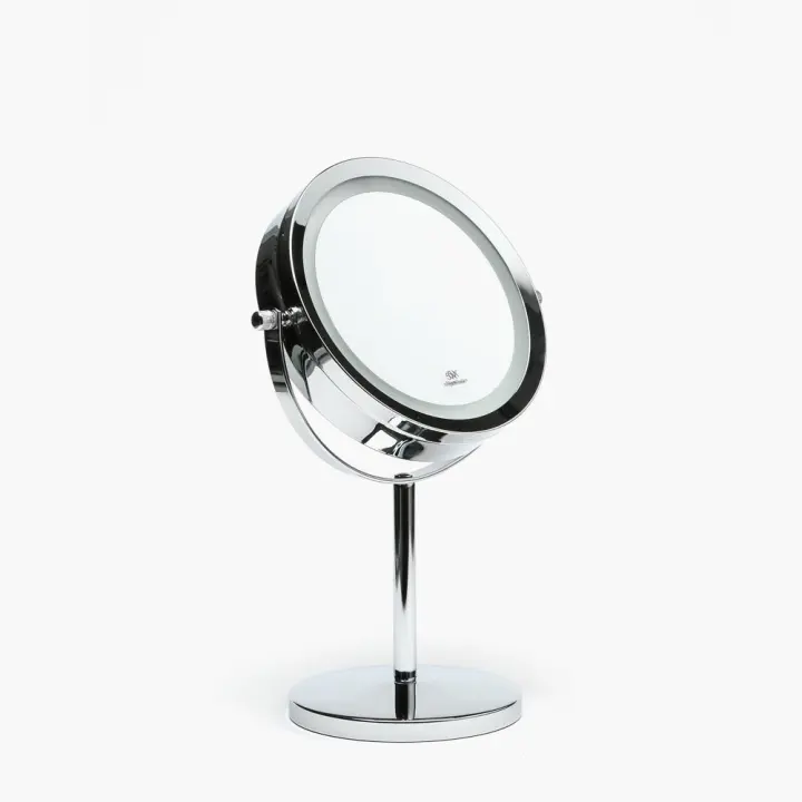 Cascade Round Vanity Mirror With Led, Round Vanity Mirror With Lights
