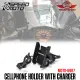 UNIVERSAL MOKOTO CELLPHONE HOLDER ALLOY SIDE MIRROR AND HANDLE BAR CLAMP MOTORCYCLE SPEEDMOTO. 
