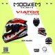 Mookem Helmet - Viator - Red Shark - Full Face - Dual Visor. 