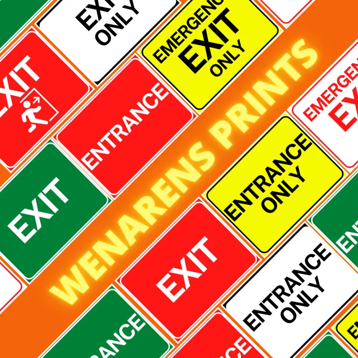 ENTRANCE EXIT ONLY EMERGENCY EXIT Laminated Sign Board A4 Signage Waterproof