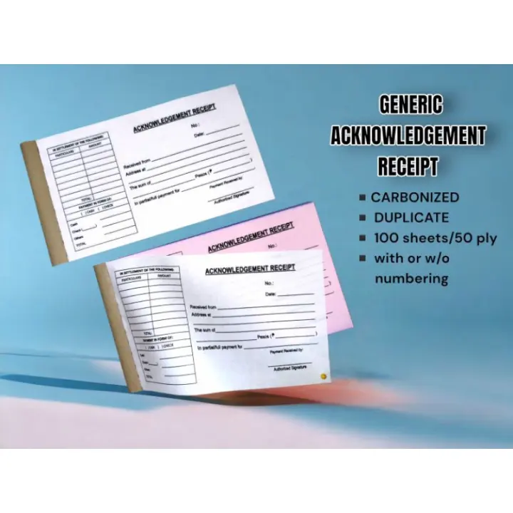 (GENERIC) 4x7 ACKNOWLEDGEMENT RECEIPT / PROVISIONAL RECEIPT ...