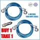 SET OF 2 Heavy Duty 5 Tons 4 Meter Steel Wire Tow Rope Cable Towing Pull Strap Cable With Hook. 
