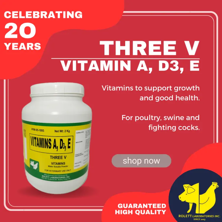 THREE V-    VITAMINS A,D,E WATER SOLUBLE POWDER