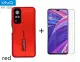 Vivo Y31 2020 Armor Phone Case With Stand And Ring stand free tempered glass. 