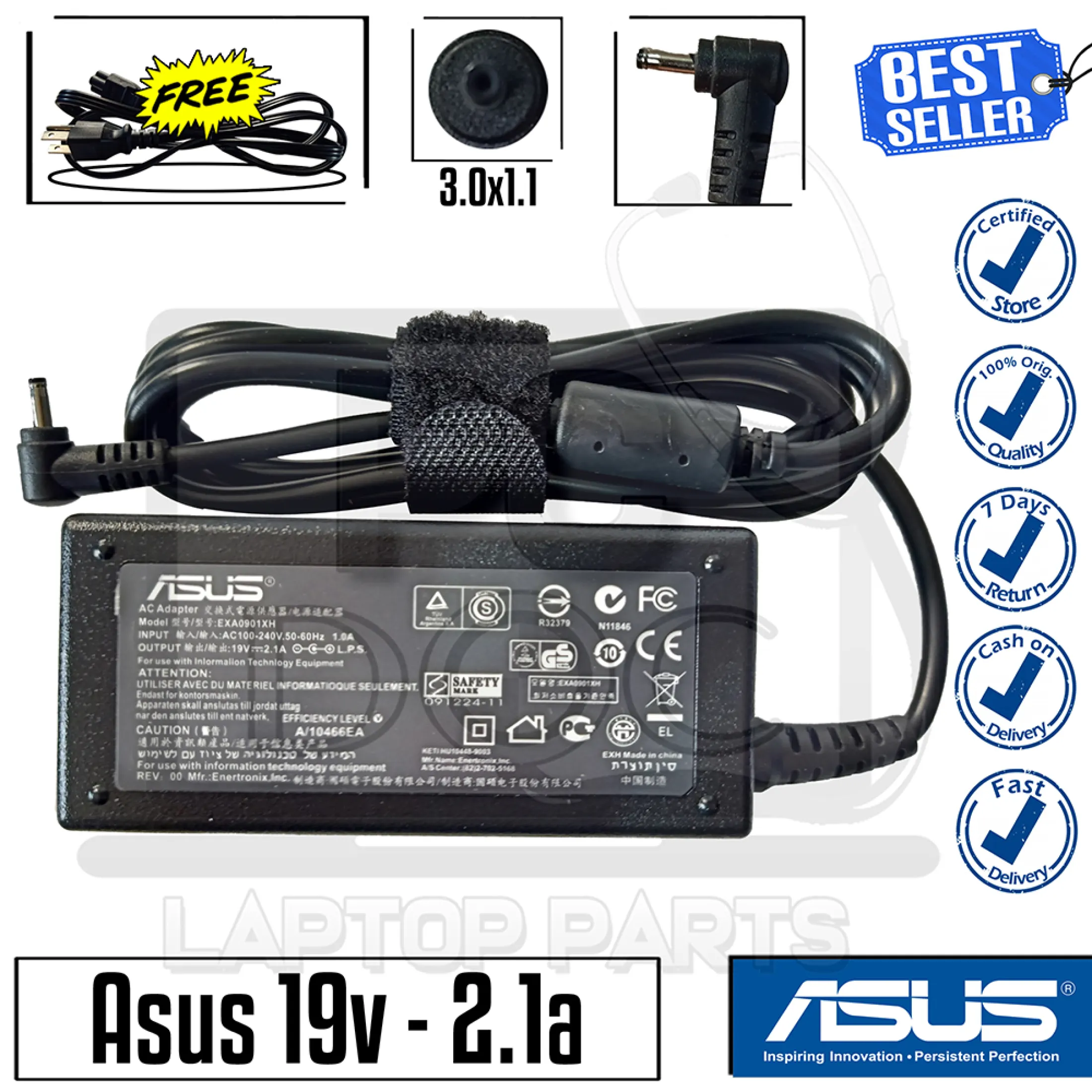 19v 2 1a 3 0x1 1 Ac Adapter Charger For Asus Eee Pc 1001 1001ha 1001p 1001px 1005ha 1016 1016p Lazada Ph